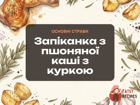 Запіканка з пшоняної каші з куркою