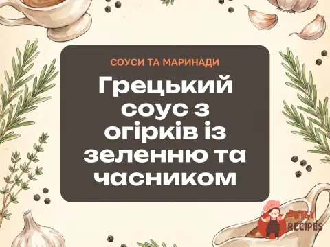 Грецький соус з огірків із зеленню та часником