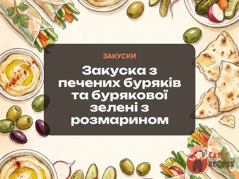 Закуска з печених буряків та бурякової зелені з розмарином