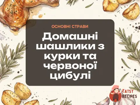 Домашні шашлики з курки та червоної цибулі