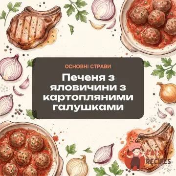 Печеня з яловичини з картопляними галушками