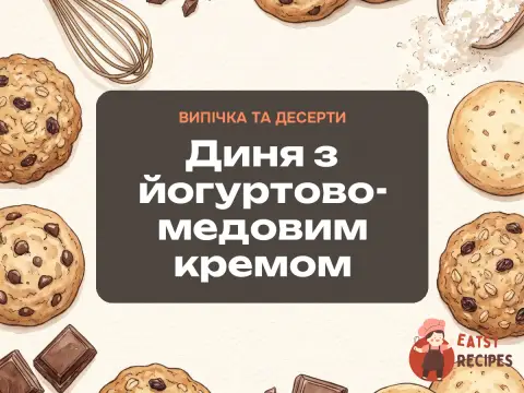 Диня з йогуртово-медовим кремом