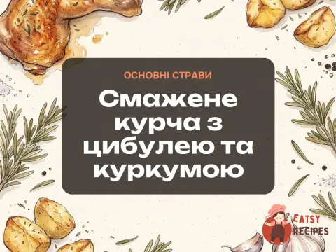 Смажене курча з цибулею та куркумою