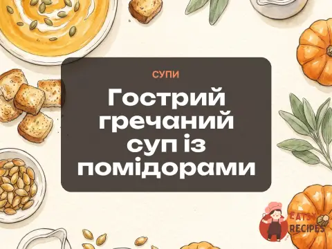 Гострий гречаний суп із помідорами
