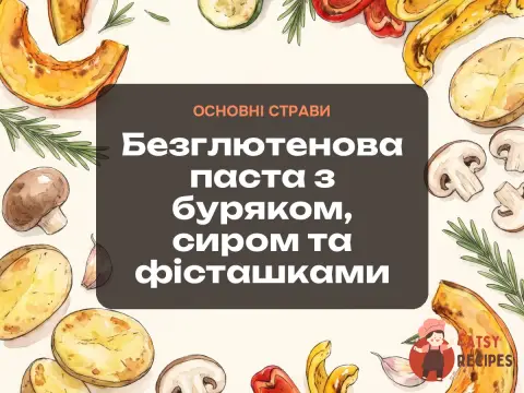 Безглютенова паста з буряком, сиром та фісташками