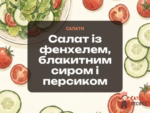 Салат із фенхелем, блакитним сиром і персиком