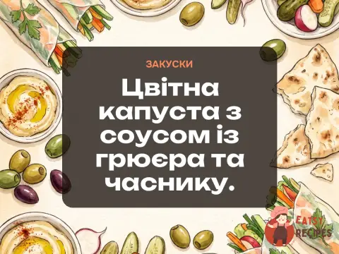 Цвітна капуста з соусом із грюєра та часнику.