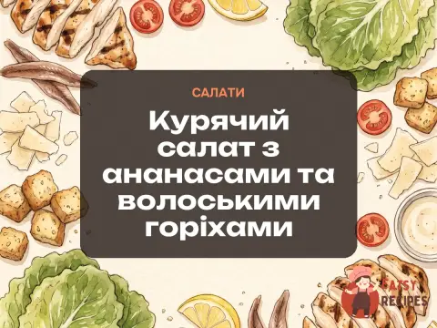 Курячий салат з ананасами та волоськими горіхами