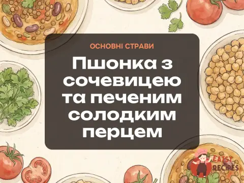 Пшонка з сочевицею та печеним солодким перцем