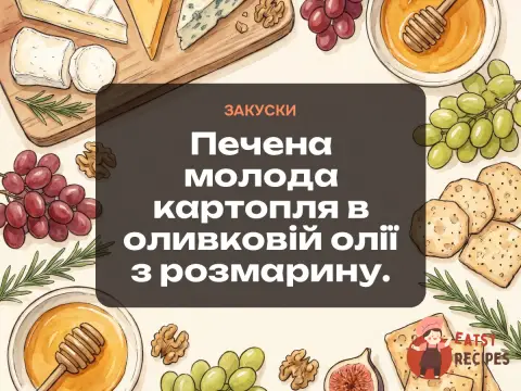 Печена молода картопля в оливковій олії з розмарину.