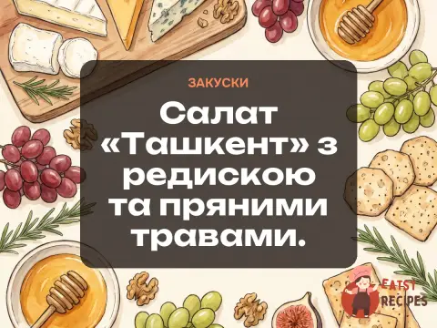 Салат «Ташкент» з редискою та пряними травами.