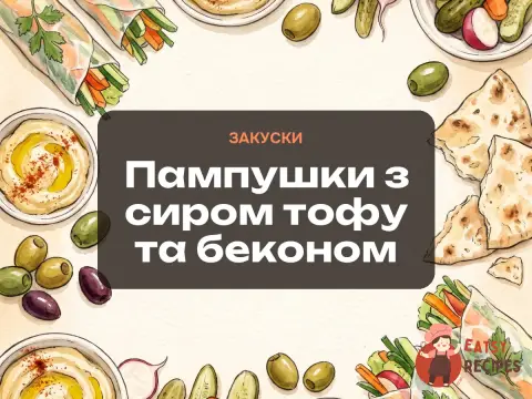 Пампушки з сиром тофу та беконом