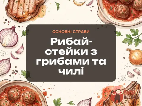 Рибай-стейки з грибами та чилі