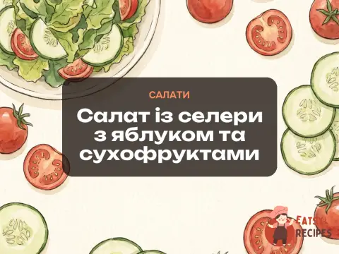 Салат із селери з яблуком та сухофруктами