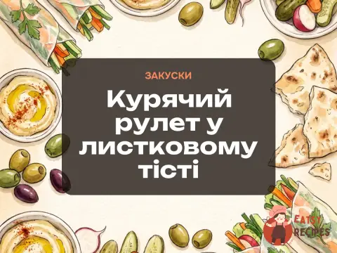 Курячий рулет у листковому тісті
