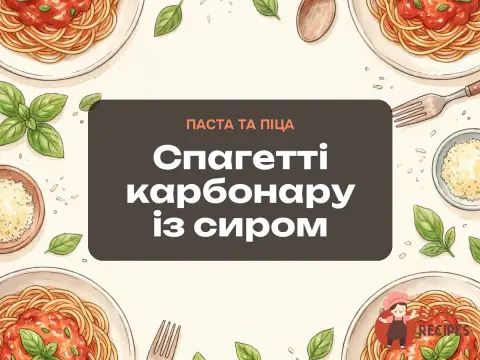 Спагетті карбонару із сиром