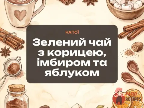 Зелений чай з корицею, імбиром та яблуком