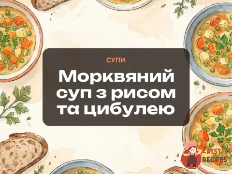 Морквяний суп з рисом та цибулею