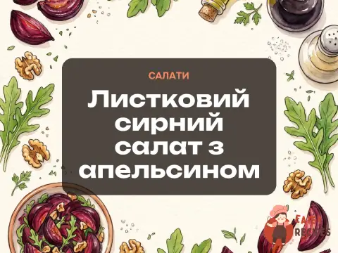Листковий сирний салат з апельсином