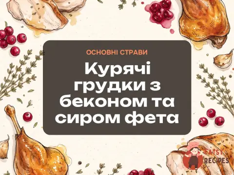 Курячі грудки з беконом та сиром фета