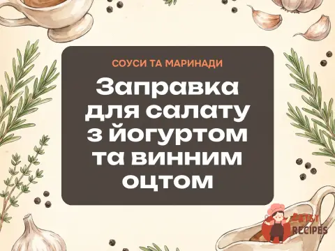 Заправка для салату з йогуртом та винним оцтом