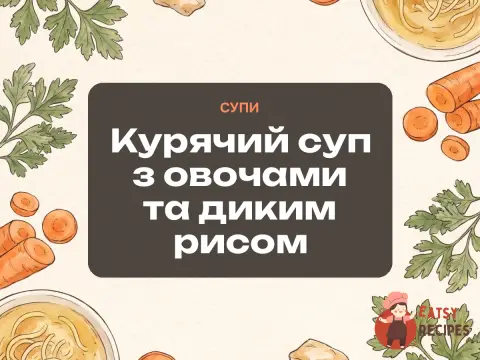 Курячий суп з овочами та диким рисом