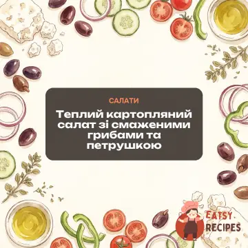 Теплий картопляний салат зі смаженими грибами та петрушкою