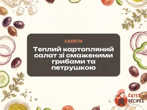 Теплий картопляний салат зі смаженими грибами та петрушкою