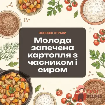 Молода запечена картопля з часником і сиром