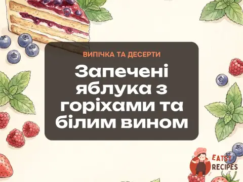Запечені яблука з горіхами та білим вином