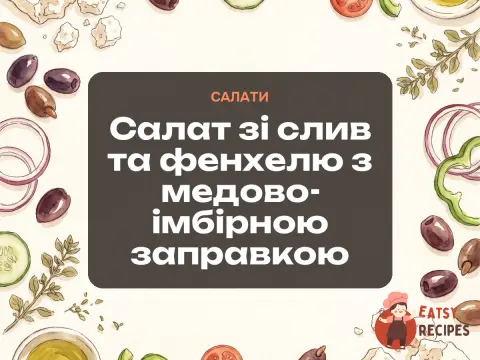 Салат зі слив та фенхелю з медово-імбірною заправкою