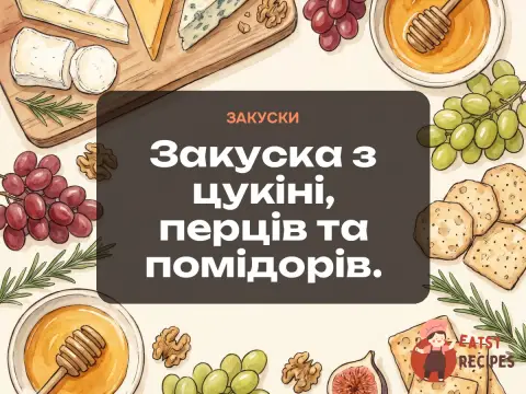 Закуска з цукіні, перців та помідорів.