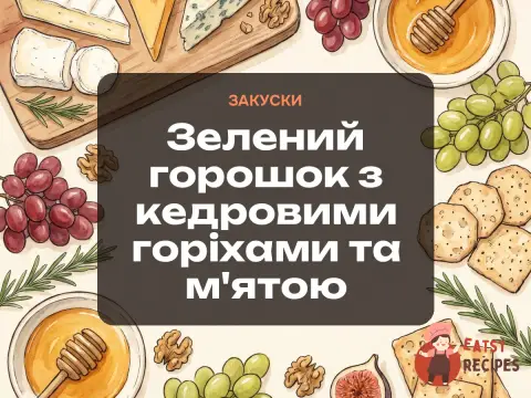 Зелений горошок з кедровими горіхами та м'ятою